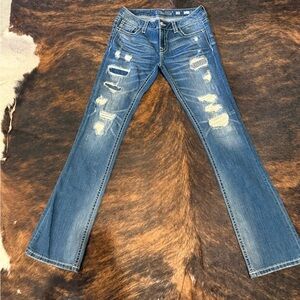 Miss Me Distressed Blue Jeans